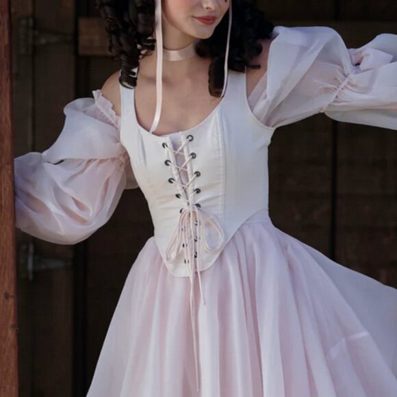 Selkie The Lickety Split Duchess Corset Blush Pink Peach - Picture 2 of 11